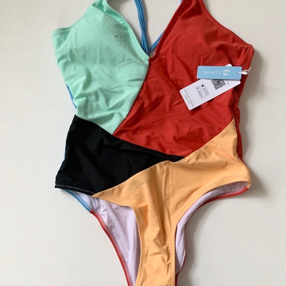 NWT One Piece Color Block Swimsuit - Picture 3 of 6